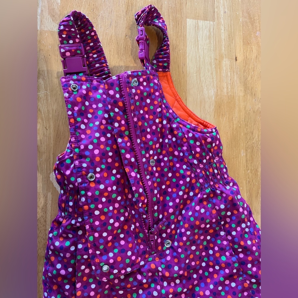 Hanna Andersson Colorful Polka Dot Overalls Snow Pants - Picture 2 of 7